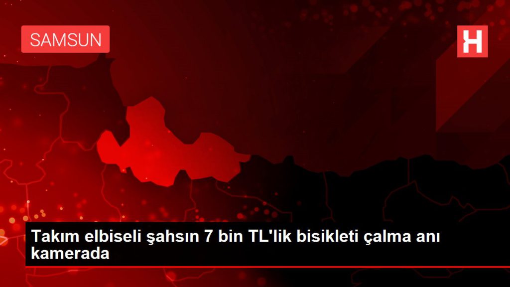 Grup elbiseli şahsın 7 bin TL’lik bisikleti çalma anı kamerada