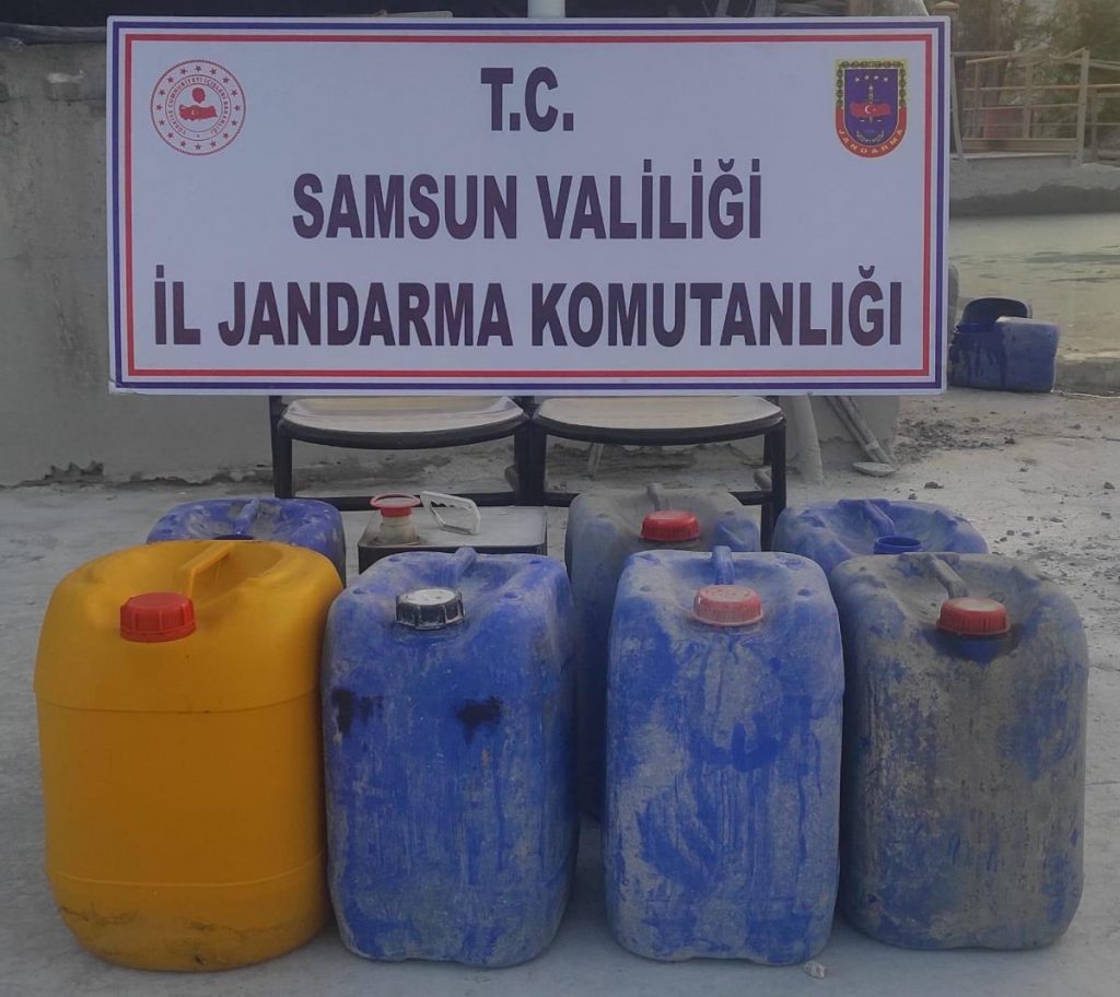 Samsun’da 245 litre mazot çalan 2 kuşkulu yakalandı