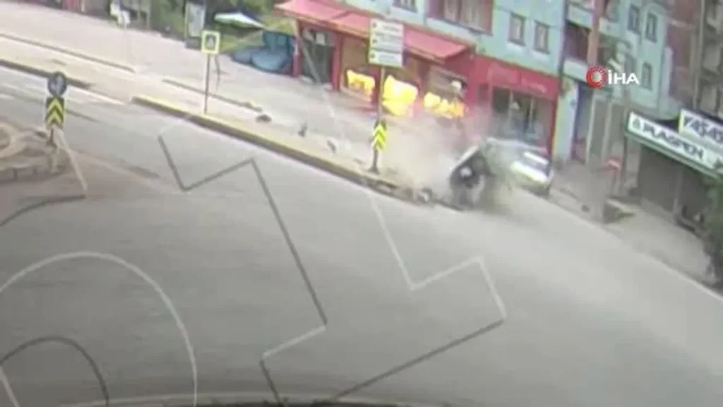 Samsun’daki kazalar KGYS kameralarına bu türlü yansıdı