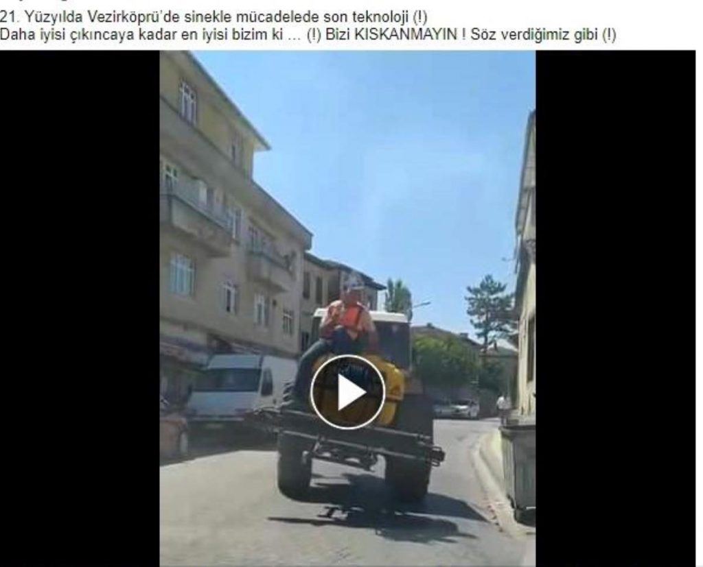 Samsun haberi: Vezirköprü Belediyesi’nin ilaçlama tekniği toplumsal medyada alay konusu oldu