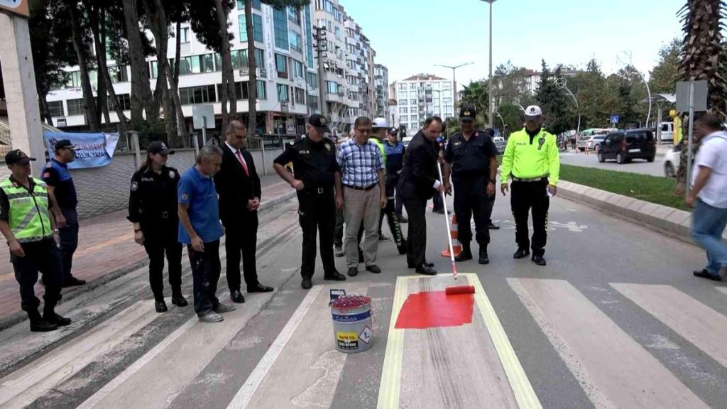 Samsun 3. sayfa haberi: Bafra’da yaya geçitlerine kırmızı çizgi çekildi