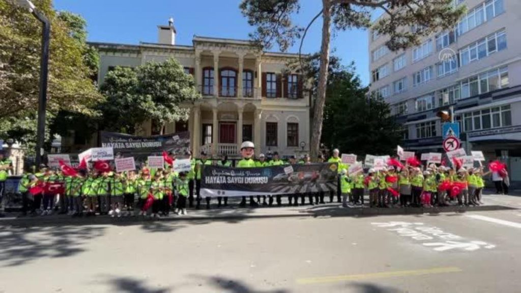 Yaya geçitleri “Hayata hürmet duruşu” sloganıyla kırmızıya boyandı