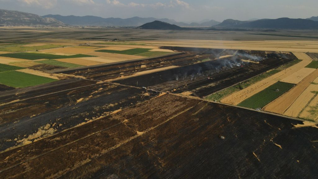 Burdur’da 800 dönüm tarım arazisi yangında küle döndü