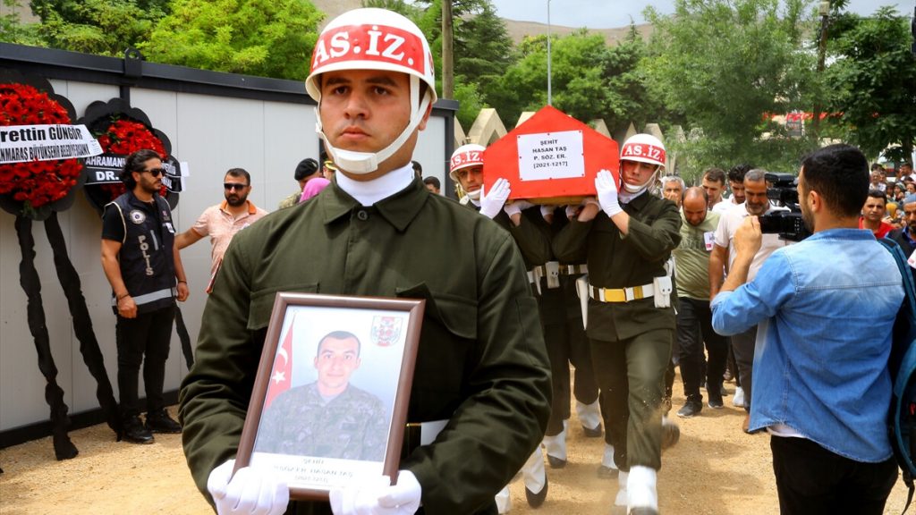 Kahramanmaraşlı şehit Hasan Taş, son yolculuğuna uğurlandı